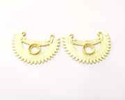 2 Gold Charms Gold Plated Charms  (39x26mm)  G17591