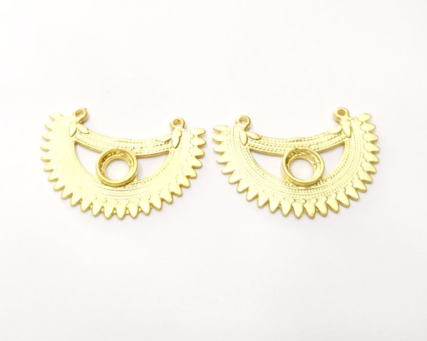 2 Gold Charms Gold Plated Charms  (39x26mm)  G17591