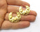 2 Gold Charms Gold Plated Charms  (29x25mm)  G17594