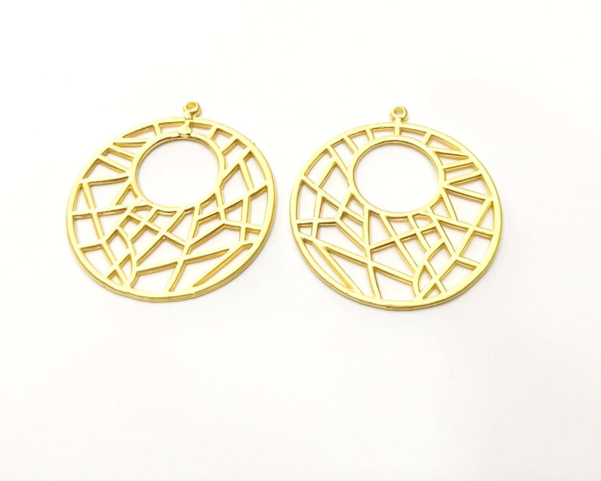 2 Gold Charms Gold Plated Charms  (39mm)  G17595