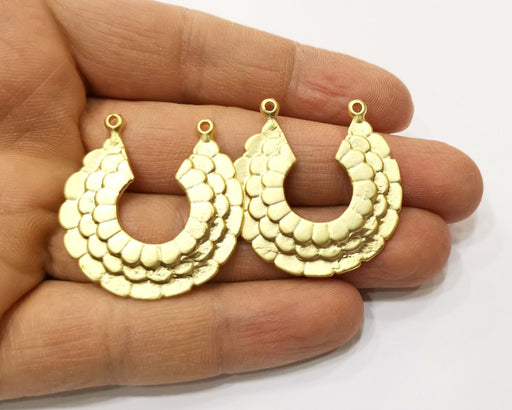 2 Gold Charms Gold Plated Charms  (35x34mm)  G17599