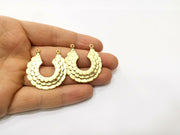 2 Gold Charms Gold Plated Charms  (35x34mm)  G17599