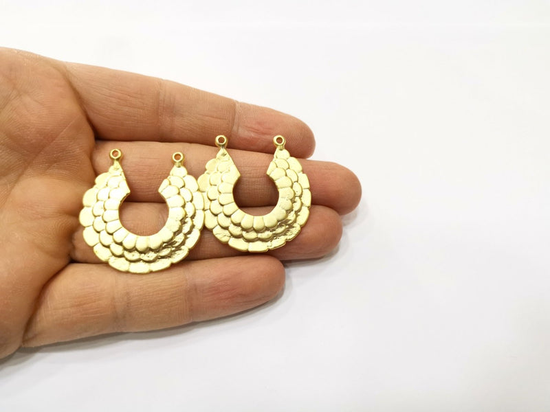 2 Gold Charms Gold Plated Charms  (35x34mm)  G17599