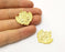 2 Gold Charms Gold Plated Charms  (28x27mm)  G17600