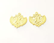 2 Gold Charms Gold Plated Charms  (28x27mm)  G17600