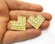 2 Gold Charms Gold Plated Charms  (34x29mm)  G17604