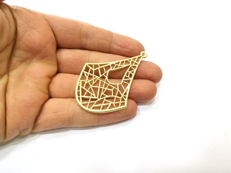 2 Gold Charms Gold Plated Charms  (63x43mm)  G17608