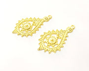 2 Gold Charms Gold Plated Charms  (51x27mm)  G17611