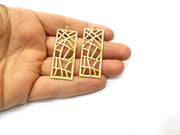 2 Gold Charms Gold Plated Charms  (51x19mm)  G17612