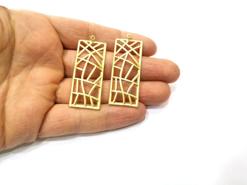 2 Gold Charms Gold Plated Charms  (51x19mm)  G17612