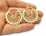 2 Gold Charms Gold Plated Charms  (39x37mm)  G17614