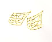 2 Gold Charms Gold Plated Charms  (53x35mm)  G17616