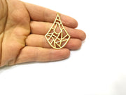 2 Gold Charms Gold Plated Charms  (53x35mm)  G17616