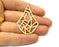 2 Gold Charms Gold Plated Charms  (53x35mm)  G17616