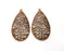 2 Teardrop Charm Antique Copper Plated Charm (71x34mm) G17620