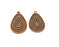 4 Teardrop Charm Antique Copper Plated Charm (33x22mm) G17622