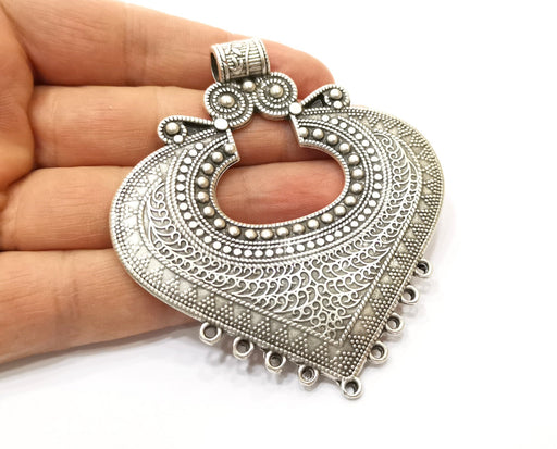 Silver Large Pendant Antique Silver Plated Pendant (81x73mm)  G17880