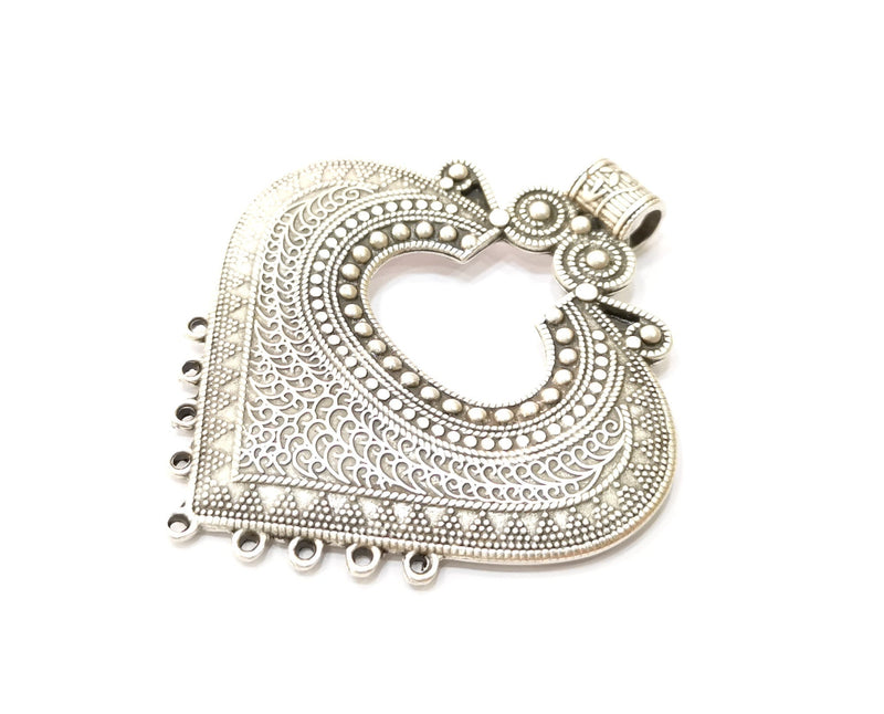 Silver Large Pendant Antique Silver Plated Pendant (81x73mm)  G17880