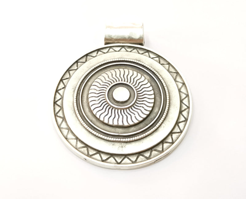 Silver Large Pendant Antique Silver Plated Pendant (76x62mm)  G17881