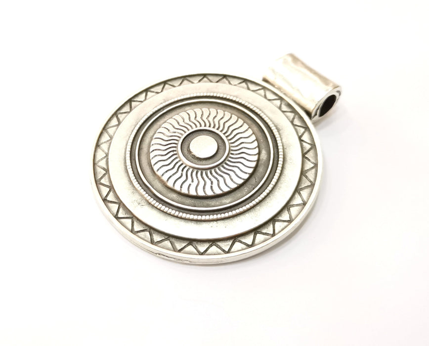 Silver Large Pendant Antique Silver Plated Pendant (76x62mm)  G17881