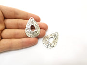 2 Silver Charms Antique Silver Plated Charms (39x26mm)  G17892