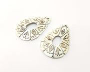 2 Silver Charms Antique Silver Plated Charms (39x26mm)  G17892