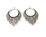 2 Silver Charms Antique Silver Plated Charms (47x33mm)  G17895