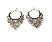 2 Silver Charms Antique Silver Plated Charms (47x33mm)  G17895