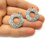 4 Silver Charms Antique Silver Plated Charms (26mm)  G17896