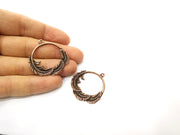 2 Leaf Charm Antique Copper Charm (37mm) G17631