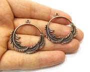 2 Leaf Charm Antique Copper Charm (37mm) G17631