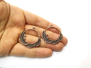 2 Leaf Charm Antique Copper Charm (37mm) G17631