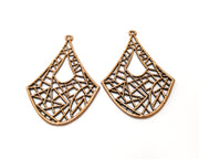 2 Copper Charm Antique Copper Plated Charm (63x42mm) G17635