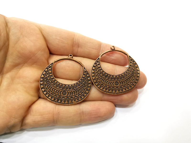 2 Tribal Charms Ethnic Charms Antique Copper Charm (39mm) G17636