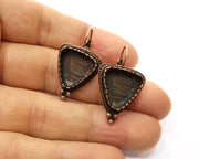 Earring Blank Base Settings Copper Resin Blank Cabochon Base inlay Blank Mountings Antique Copper Plated Brass (15mm blank) 1 Pairs G17637