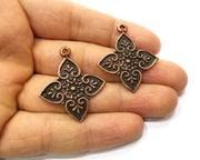 2 Copper Charm Antique Copper Charm (37x32mm) G17638