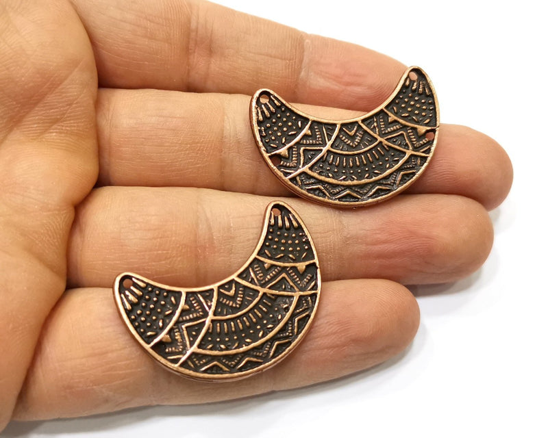 2 Copper Charm Connector Antique Copper Charm (35x24mm) G17651