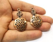 2 Copper Charm Antique Copper Charm (43x23mm) G17656