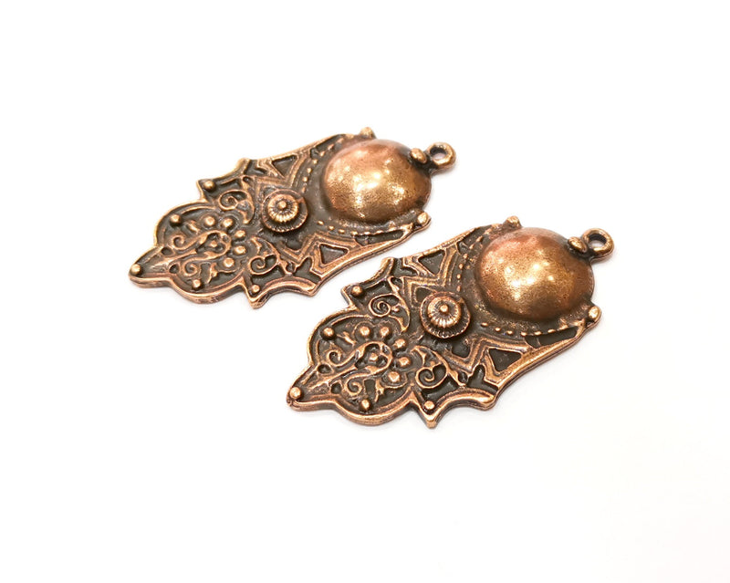 2 Copper Charm Antique Copper Charm (52x27mm) G17663