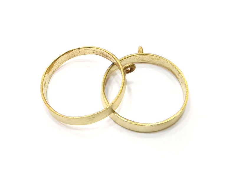 Raw Brass Bezel Settings Pendant Blank  Base Blank Mountings Necklace Blank Cabochon Base  (26mm blank) G17673