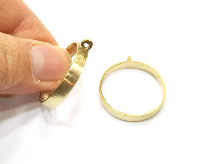Raw Brass Bezel Settings Pendant Blank  Base Blank Mountings Necklace Blank Cabochon Base  (26mm blank) G17673