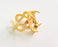 Gold Claw Ring Blank Ring Setting Cabochon Base Ring Mounting Adjustable Ring Bezel (22x12 mm) Gold Plated Brass G17912