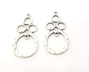 2 Silver Charms Antique Silver Plated Charms (47x24mm)  G17913