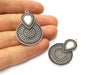 2 Silver Charms Antique Silver Plated Charms (41x28mm)  G17914