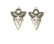 4 Silver Charms Antique Silver Plated Charms (37x24mm)  G17921