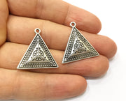 4 Silver Charms Antique Silver Plated Charms (27x26mm)  G17932