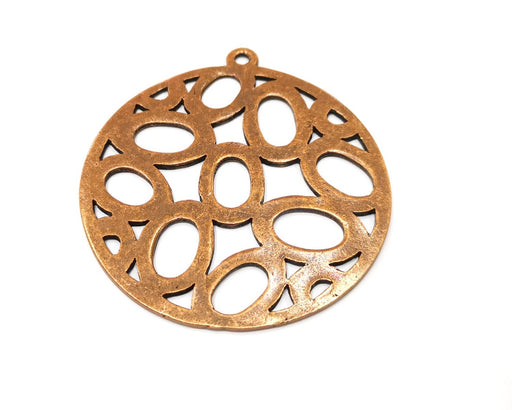 Circle Pendant Antique Copper Pendant Antique Copper Plated Metal (69mm) G17689