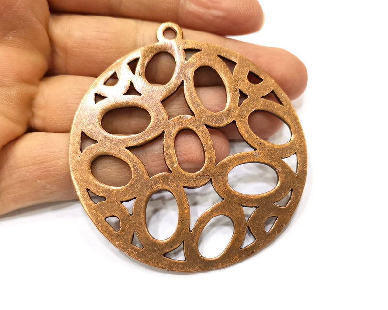 Circle Pendant Antique Copper Pendant Antique Copper Plated Metal (69mm) G17689