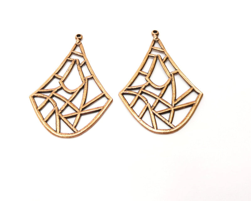 2 Copper Charm Antique Copper Plated Charm (52x35mm) G17691