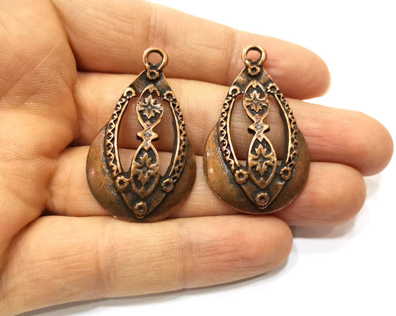 2 Copper Charm Antique Copper Charm (44x26mm) G17700
